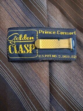 Vintage Prince Consort Golden Clasp Striped Necktie 3" Wide